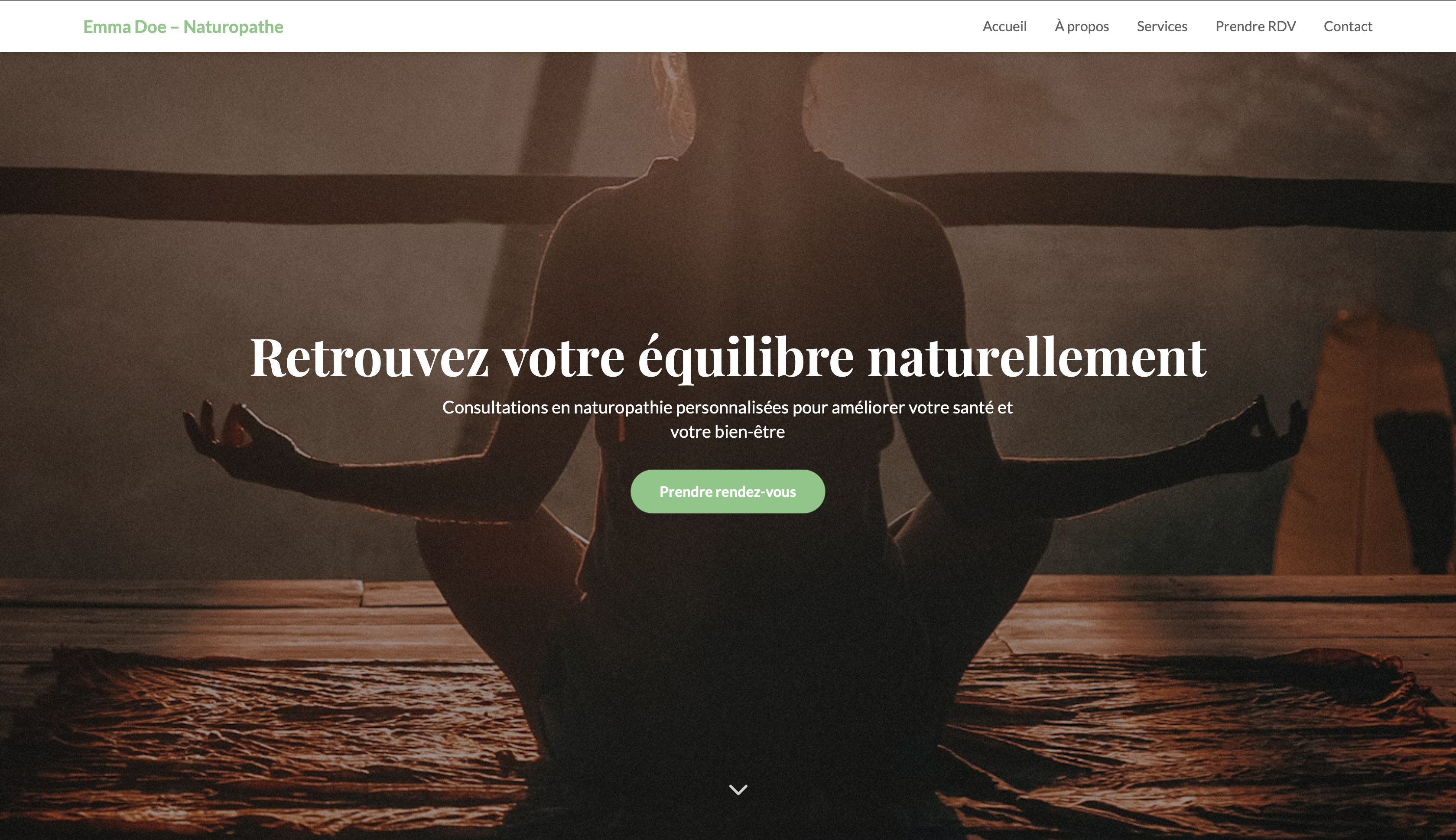 Site web d'Emma Doe, naturopathe
