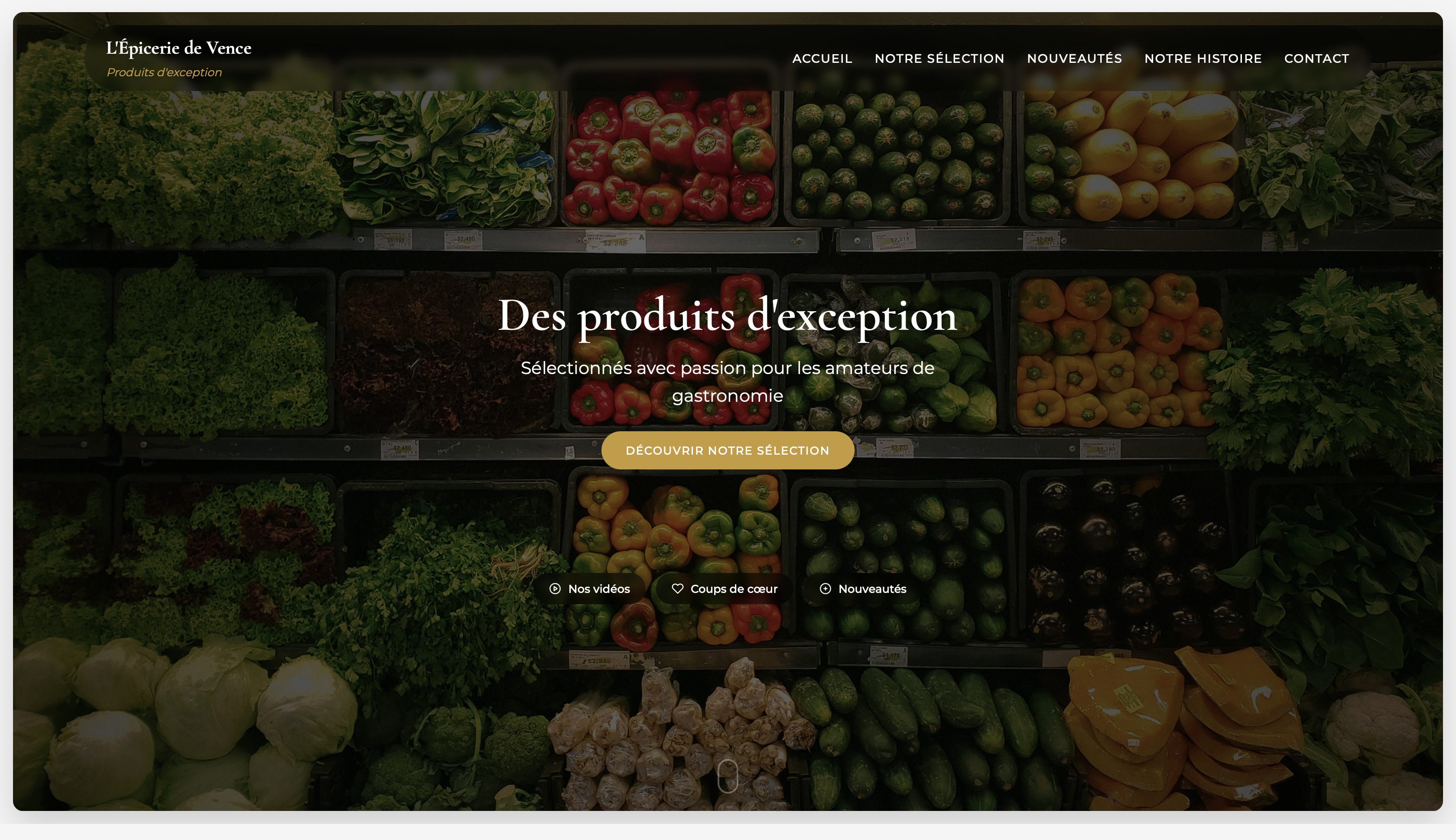 Site web L'Épicerie de Vence